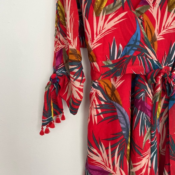 Red Carter Red Tropical Dress Size L - Picture 4 of 8